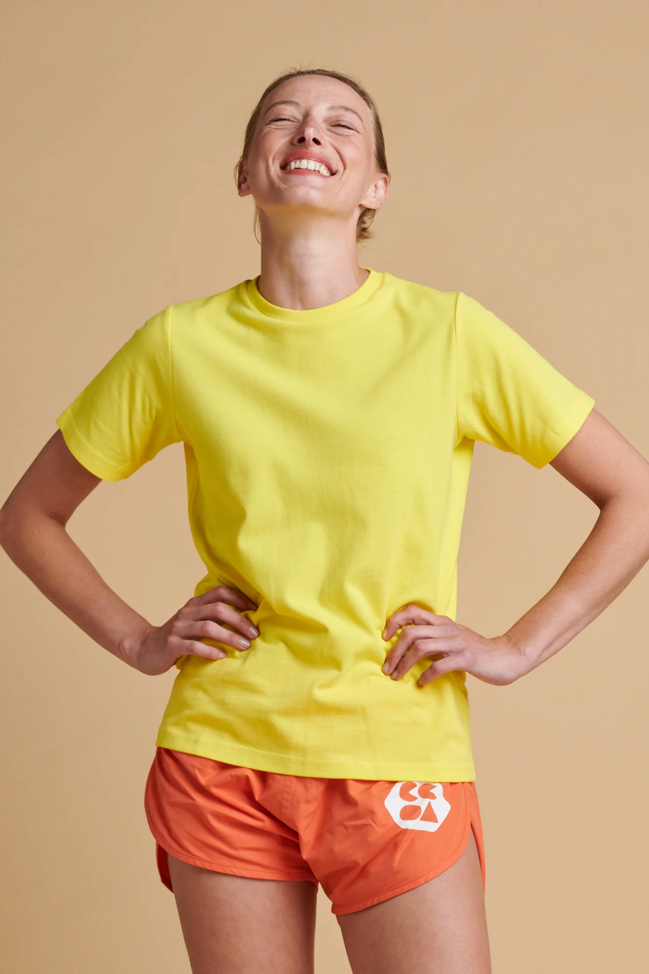 Women's Breathable T Shirt PF - Plain yellow