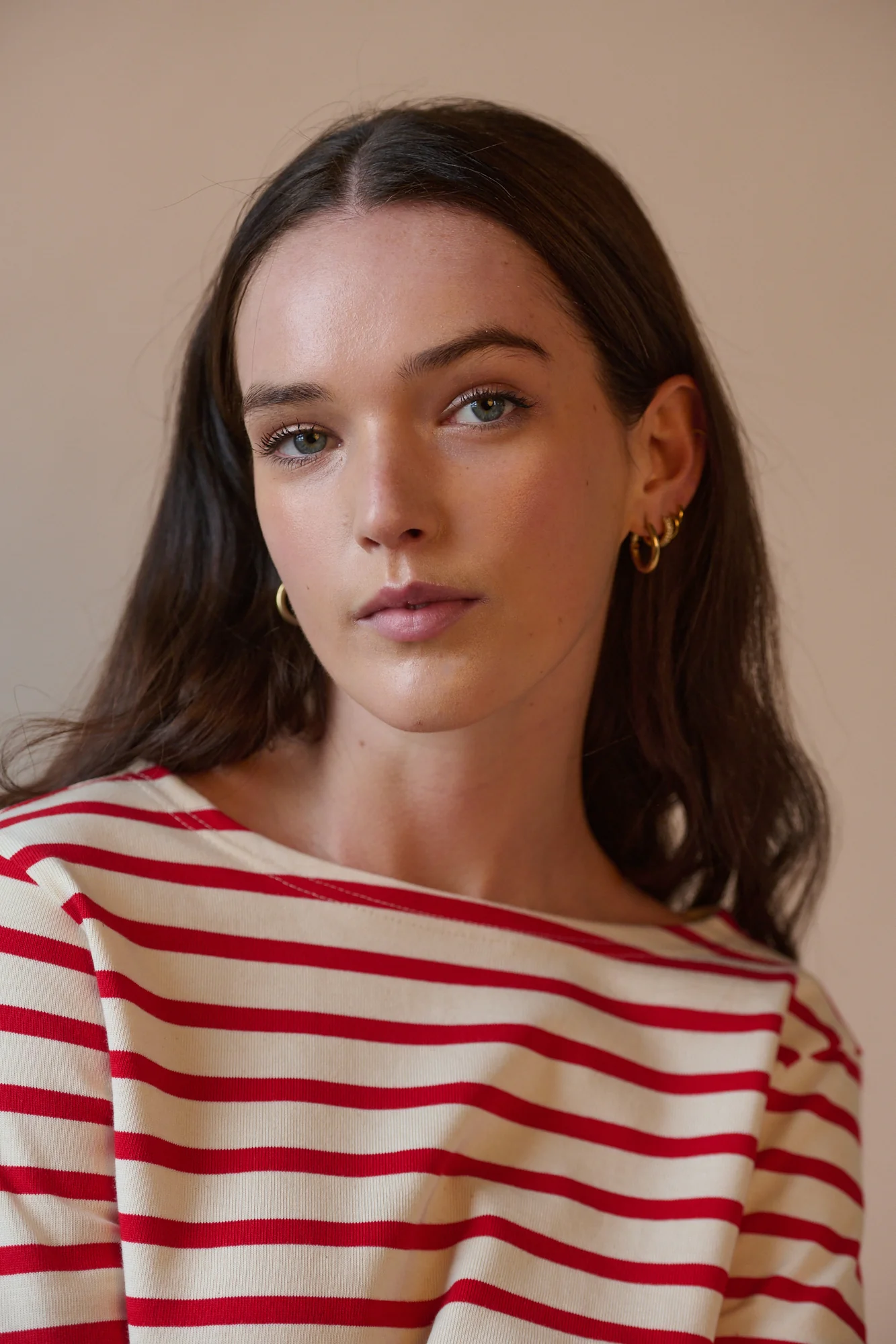 Womens Breton - Ecru/Flame Red - Image 3