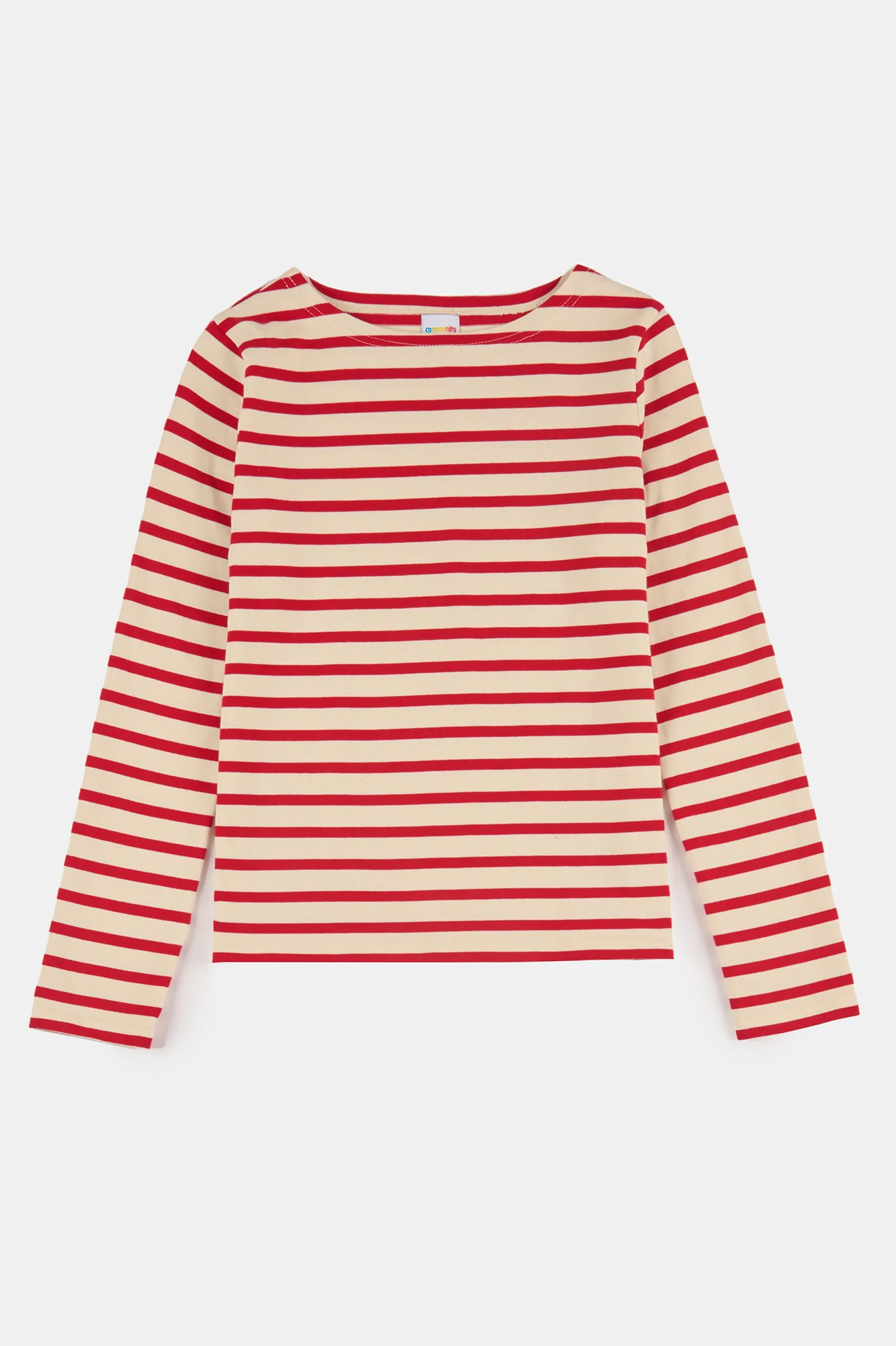 Womens Breton - Ecru/Flame Red - Image 5