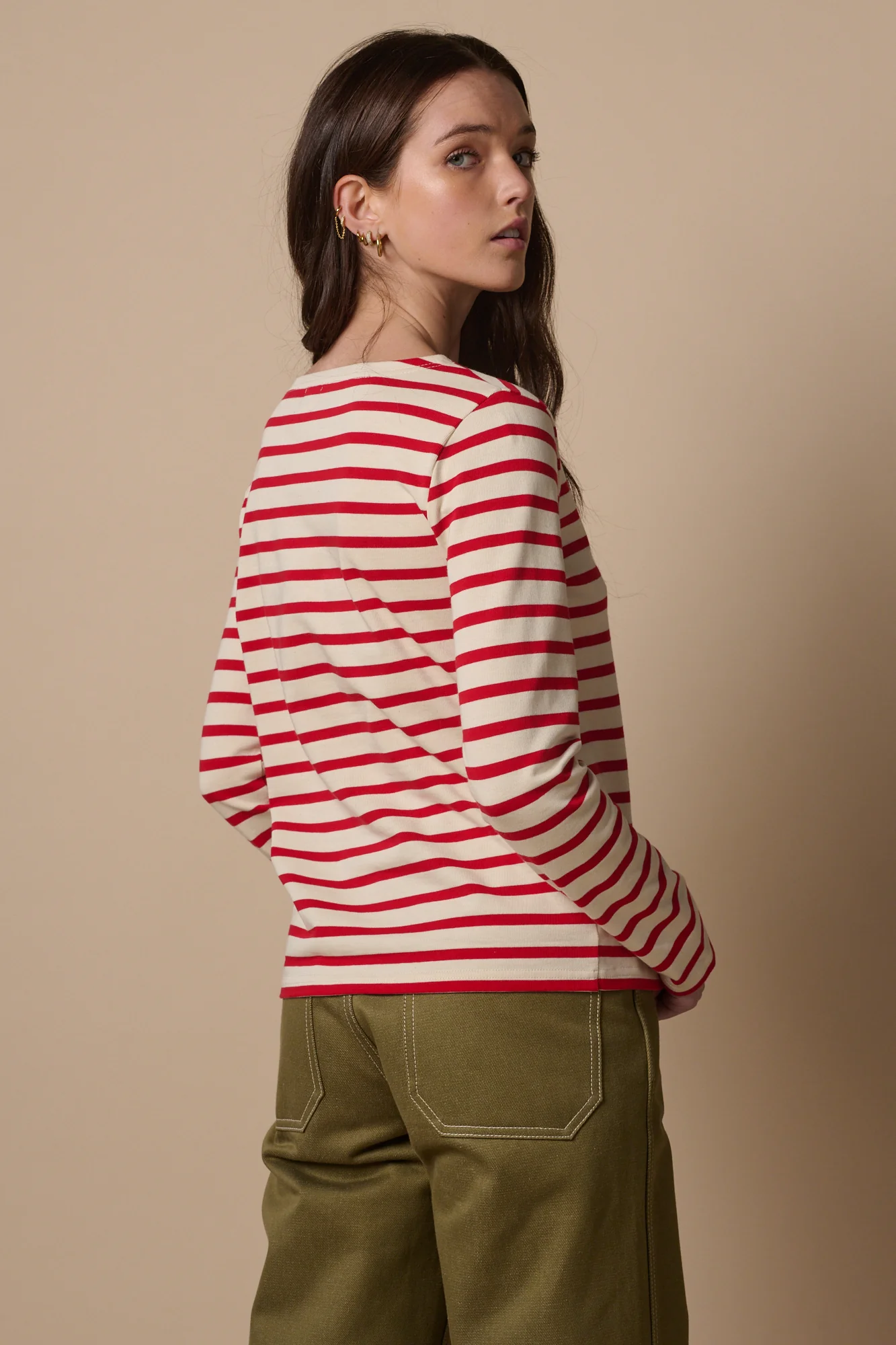 Women's Breton - Ecru/Flame Red - Image 3