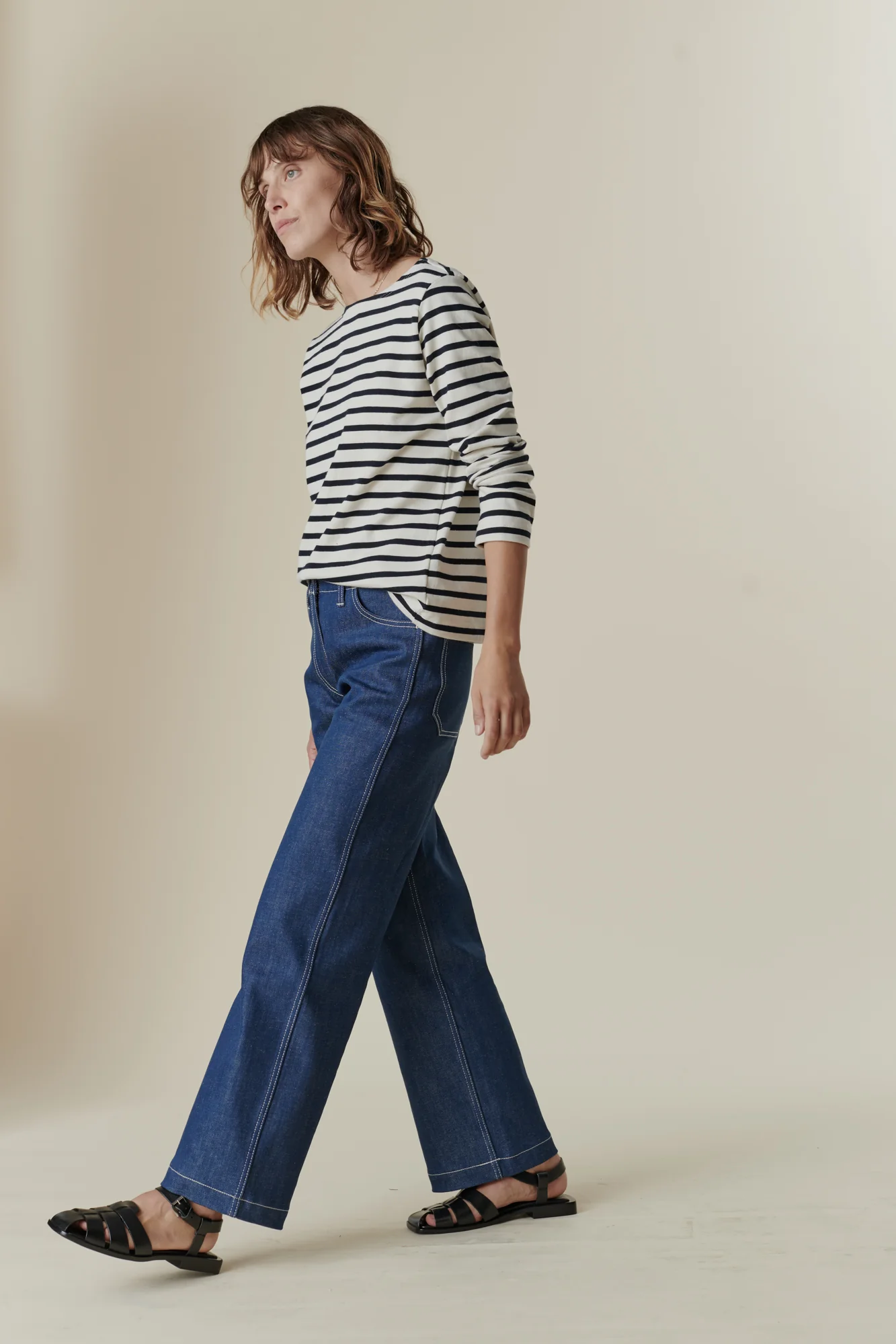 Women's Breton - Ecru/Navy - Image 4