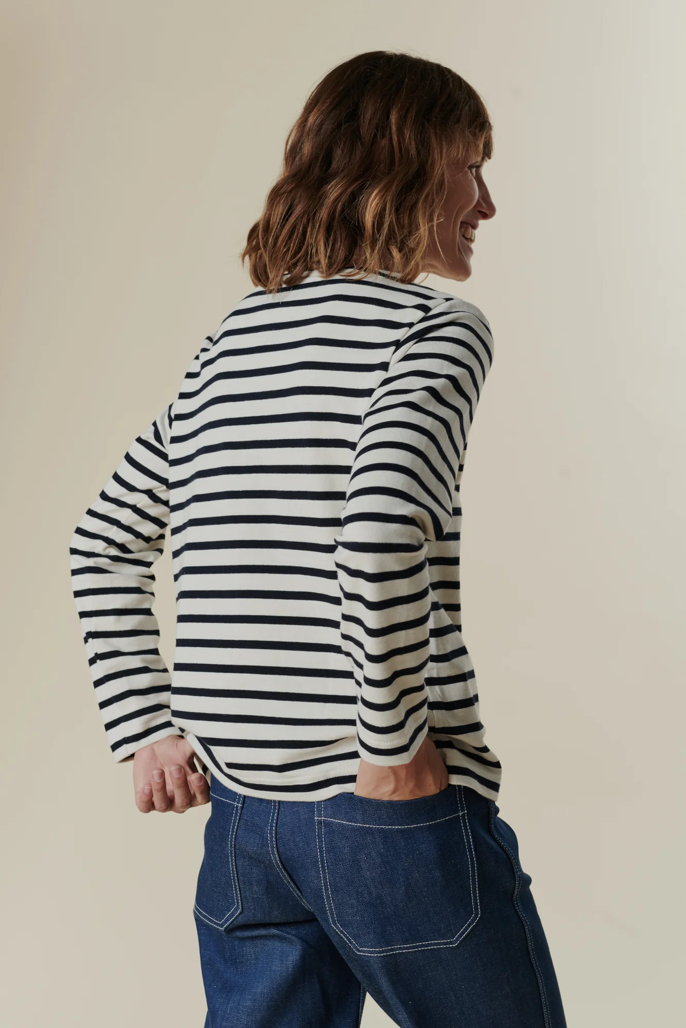 Women's Breton - Ecru/Navy - Image 6