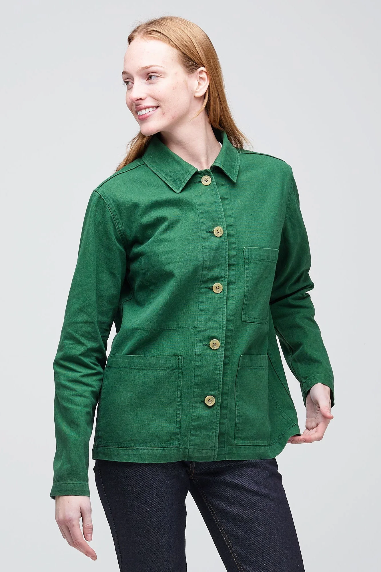 Women's Chore Jacket - Bottle Green - Image 4