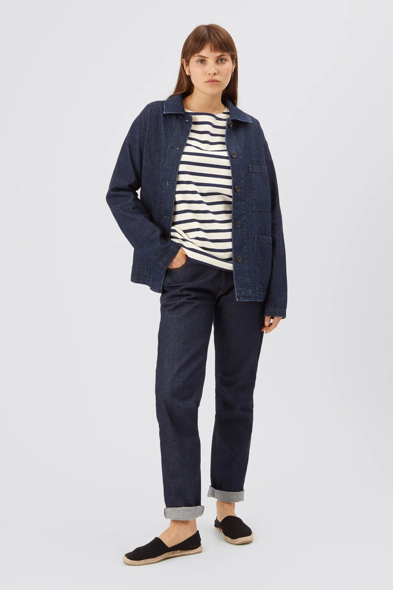 Women's Chore Jacket - Indigo Denim - Image 3