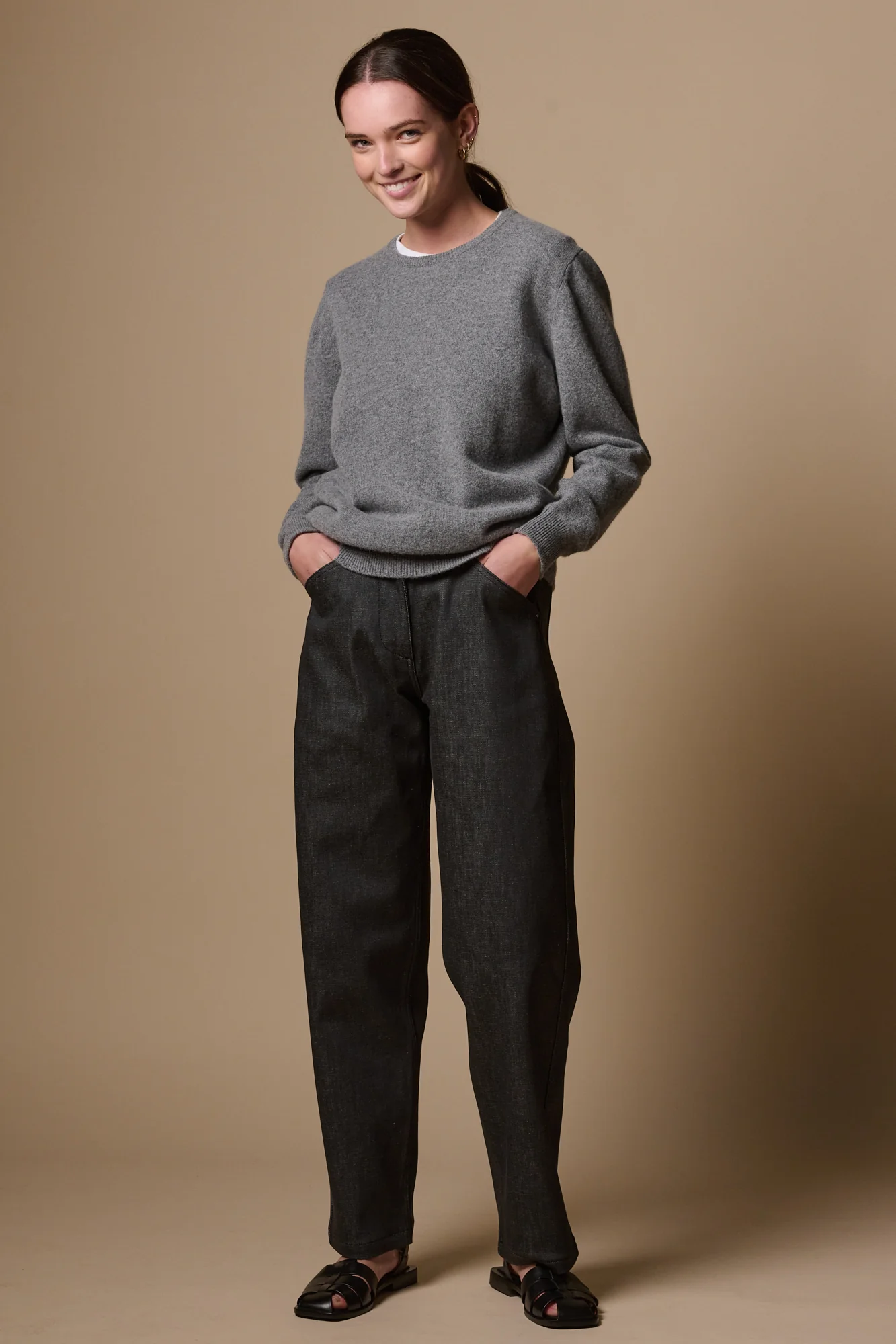 Women's Chore Wide Tapered Jean - Black - Image 3