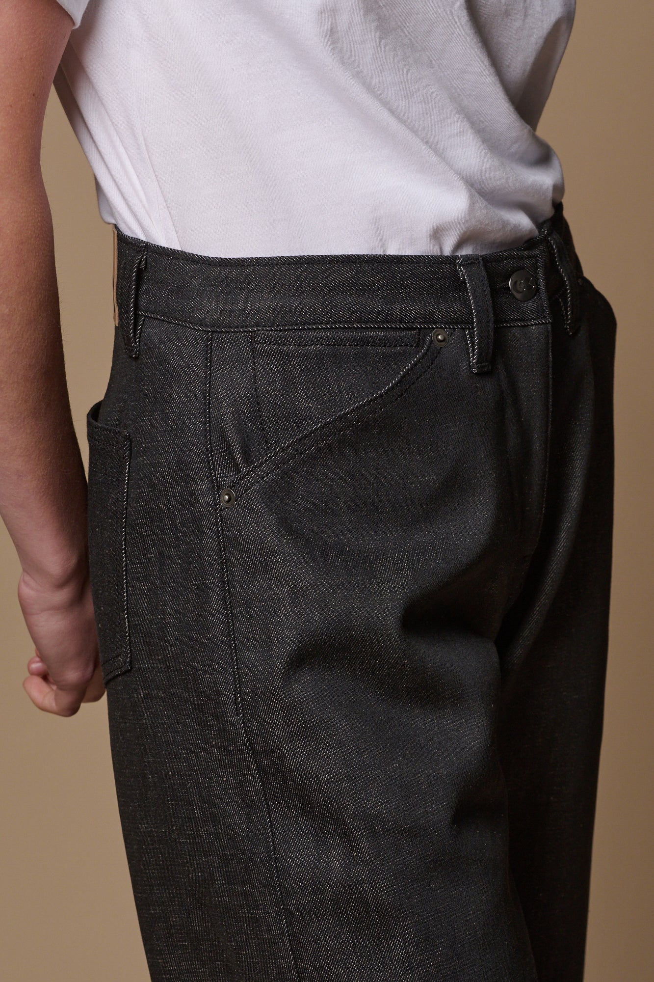 Women's Chore Wide Tapered Jean - Black - Image 4