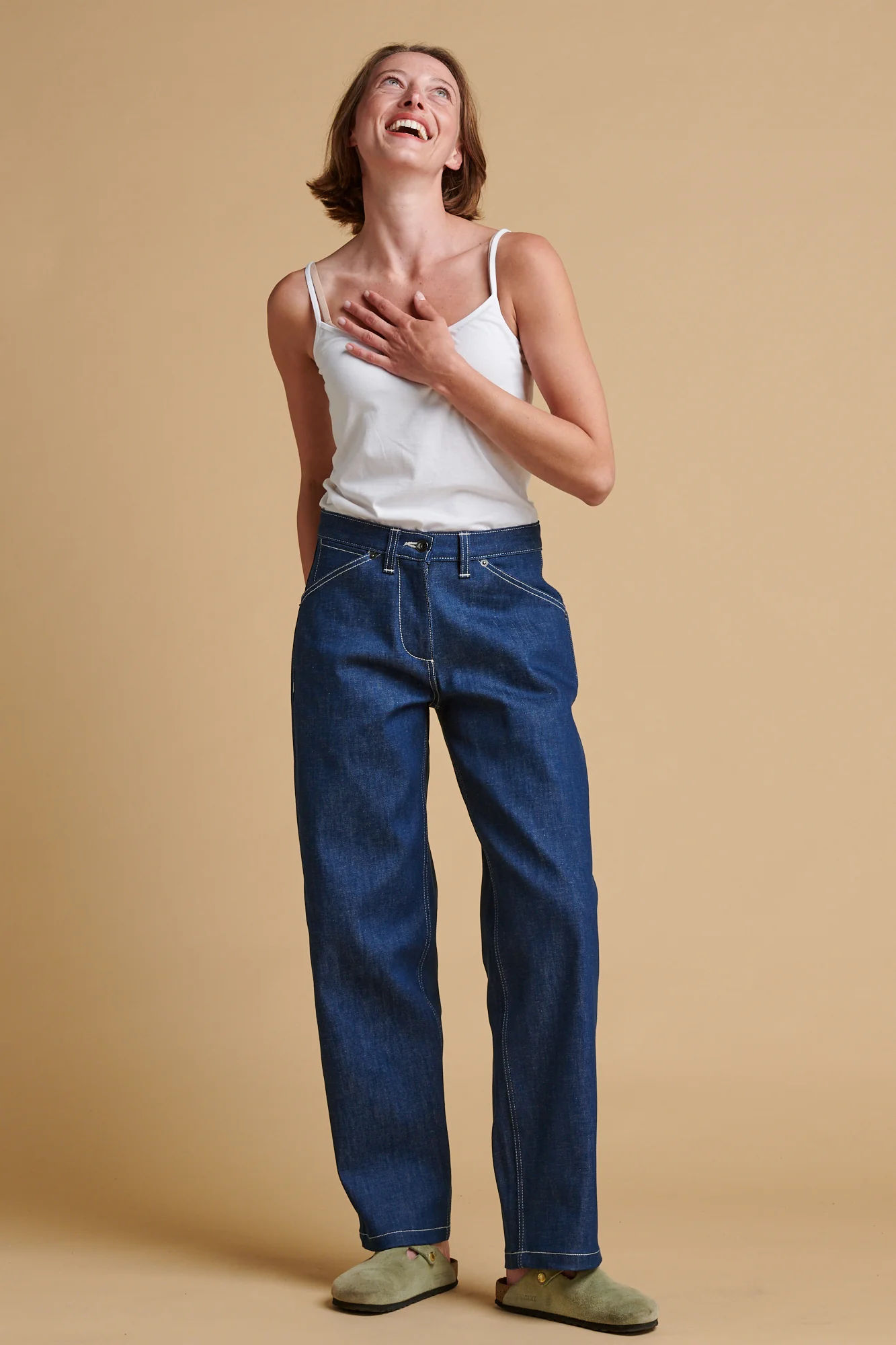 Women's Chore Wide Tapered Jean - Blue - Image 3