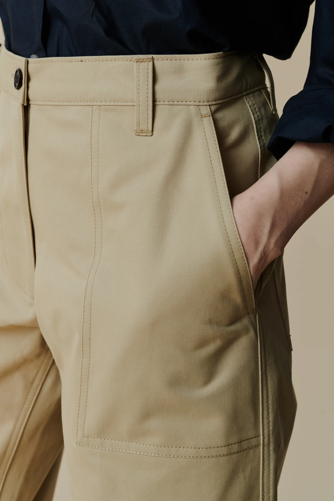 Women's Combat Heavyweight 100% Cotton Twill Trousers - Putty - Image 5