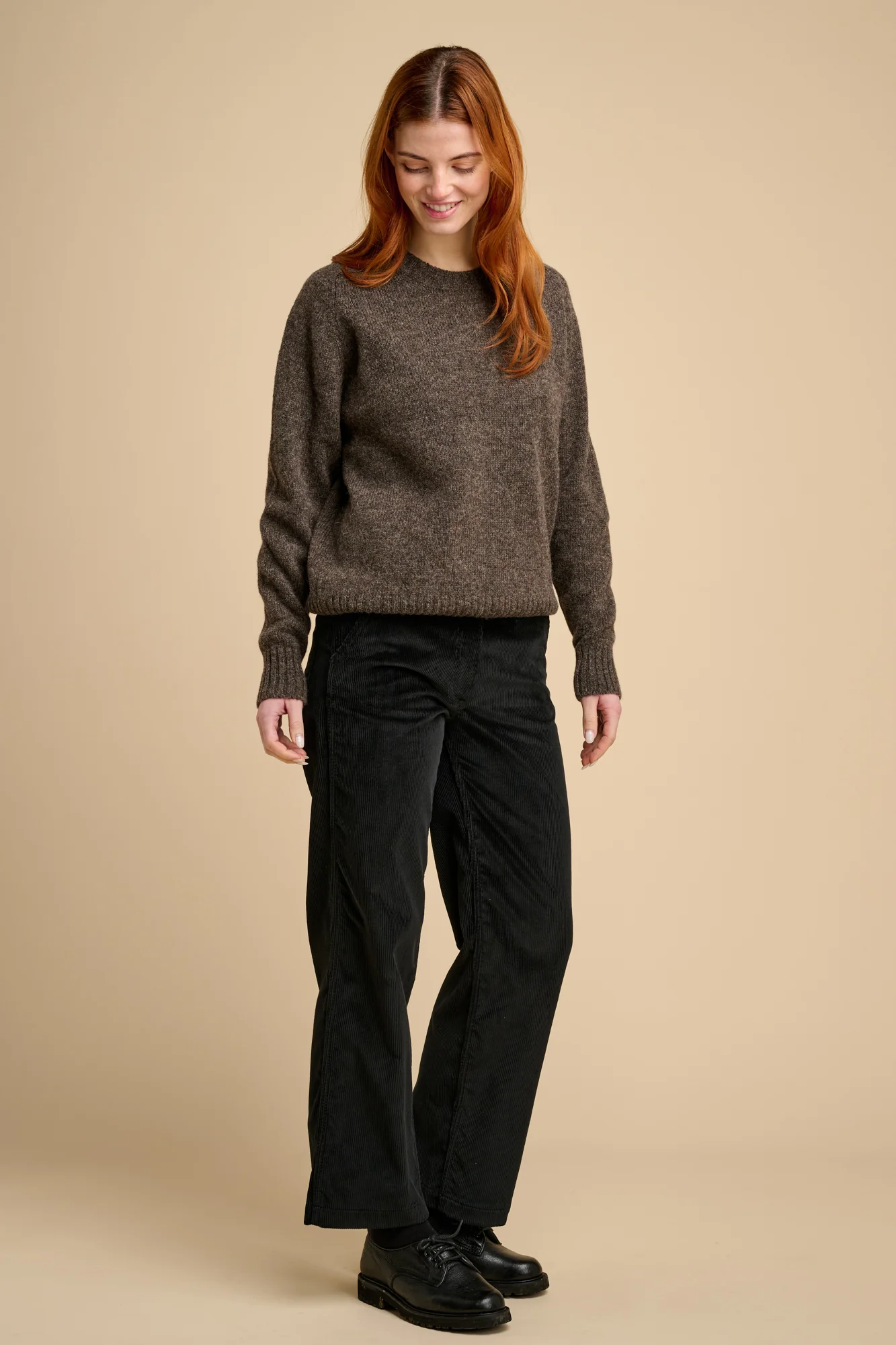 Womens Corduroy Work Trousers- Black - Image 5