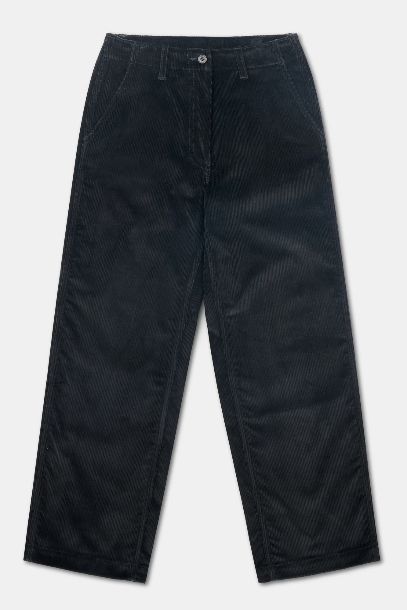 Womens Corduroy Work Trousers- Black - Image 7