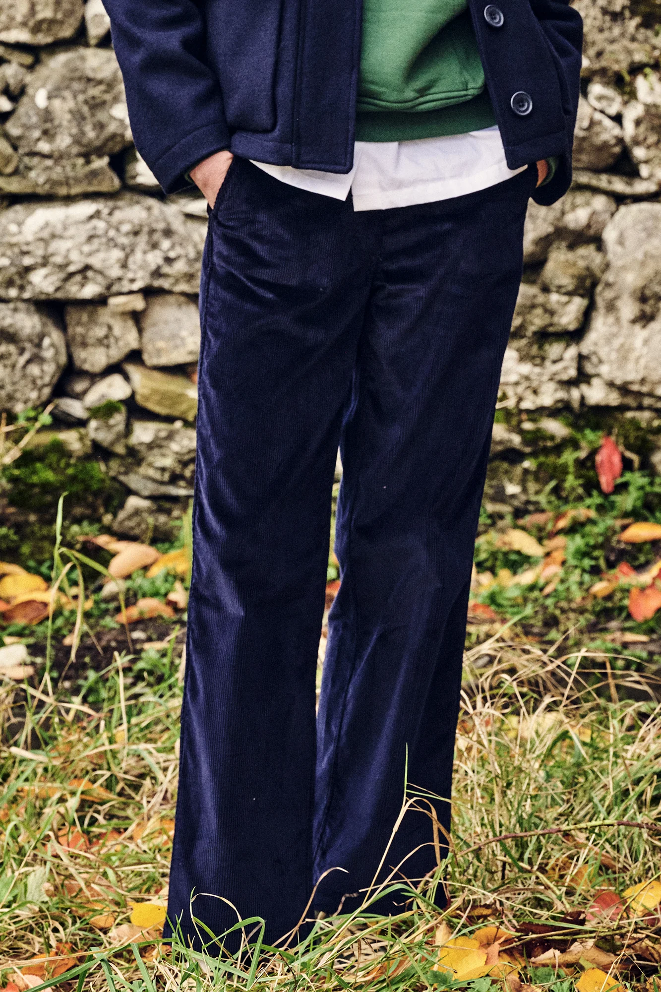 Women's Corduroy Work Trousers - Navy - Image 2