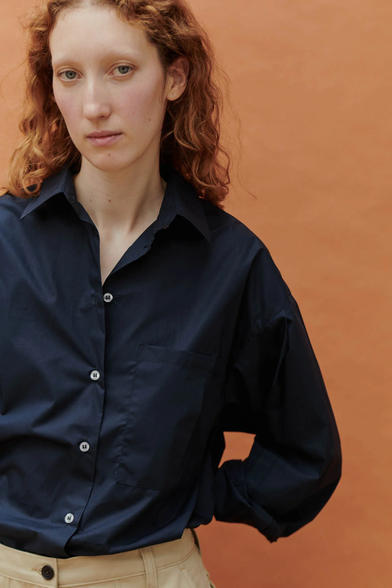 Women's Esme Long Sleeve Shirt - Navy - Image 4