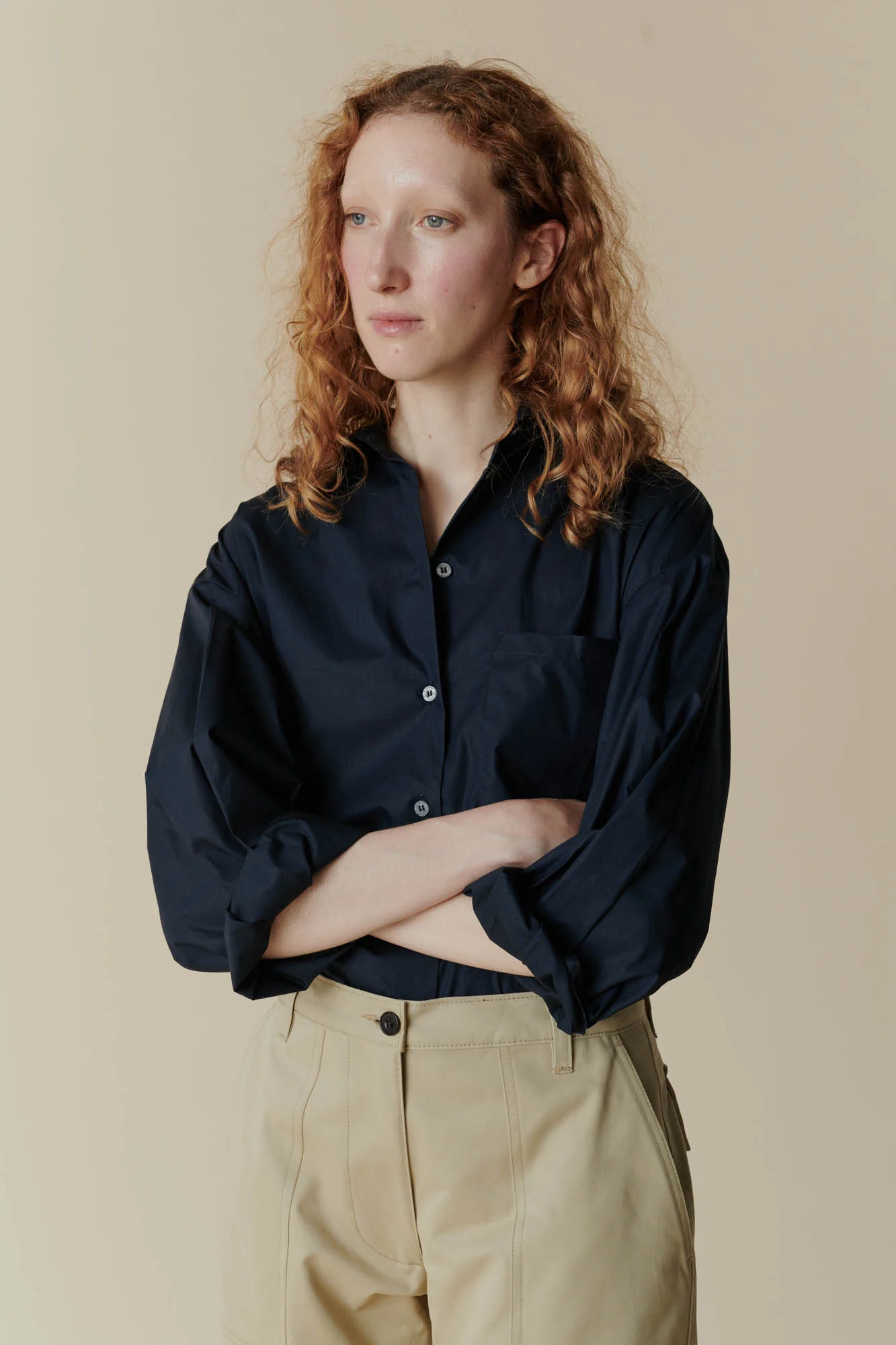 Women's Esme Long Sleeve Shirt - Navy - Image 6