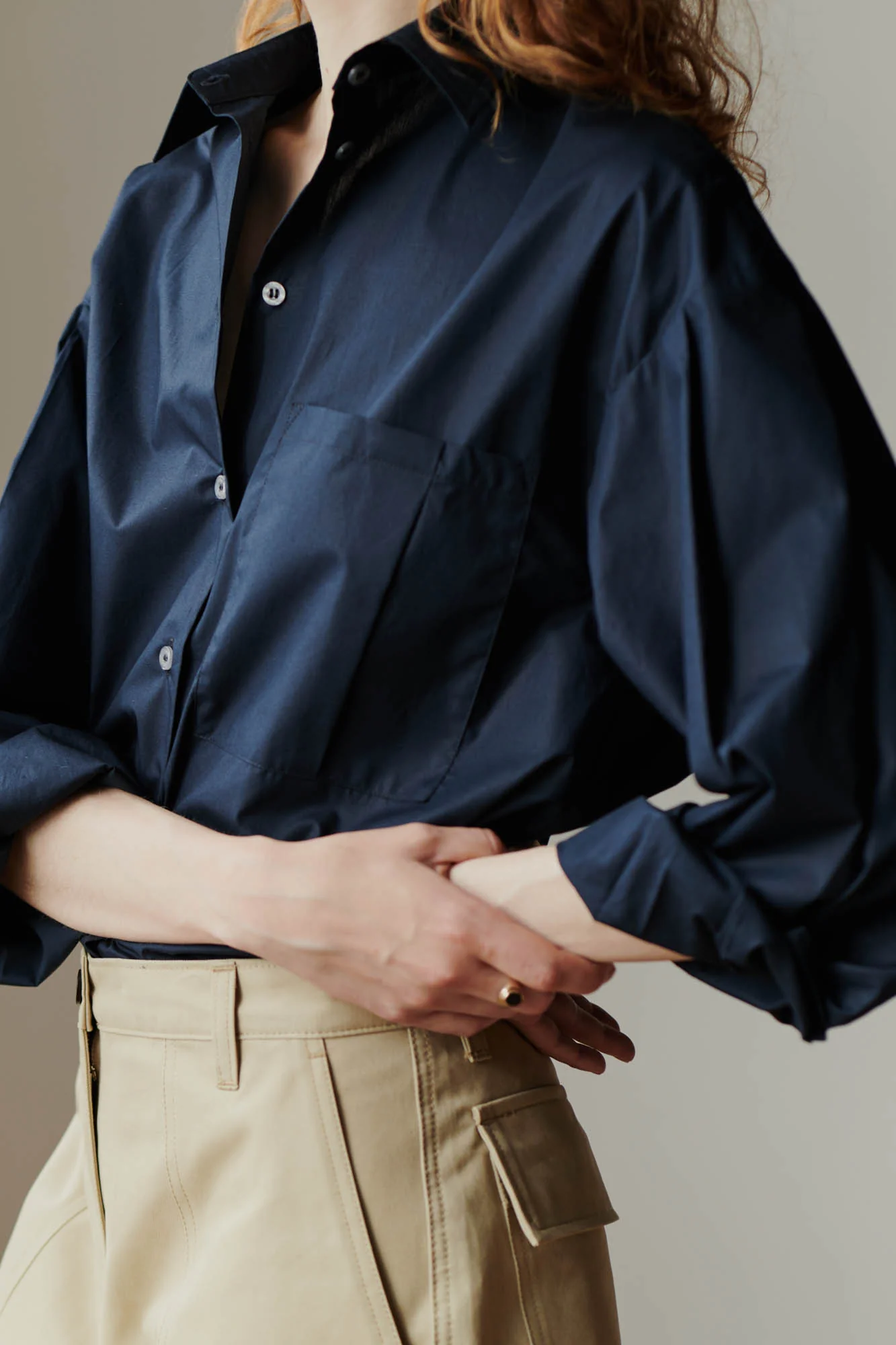 Women's Esme Long Sleeve Shirt - Navy - Image 7