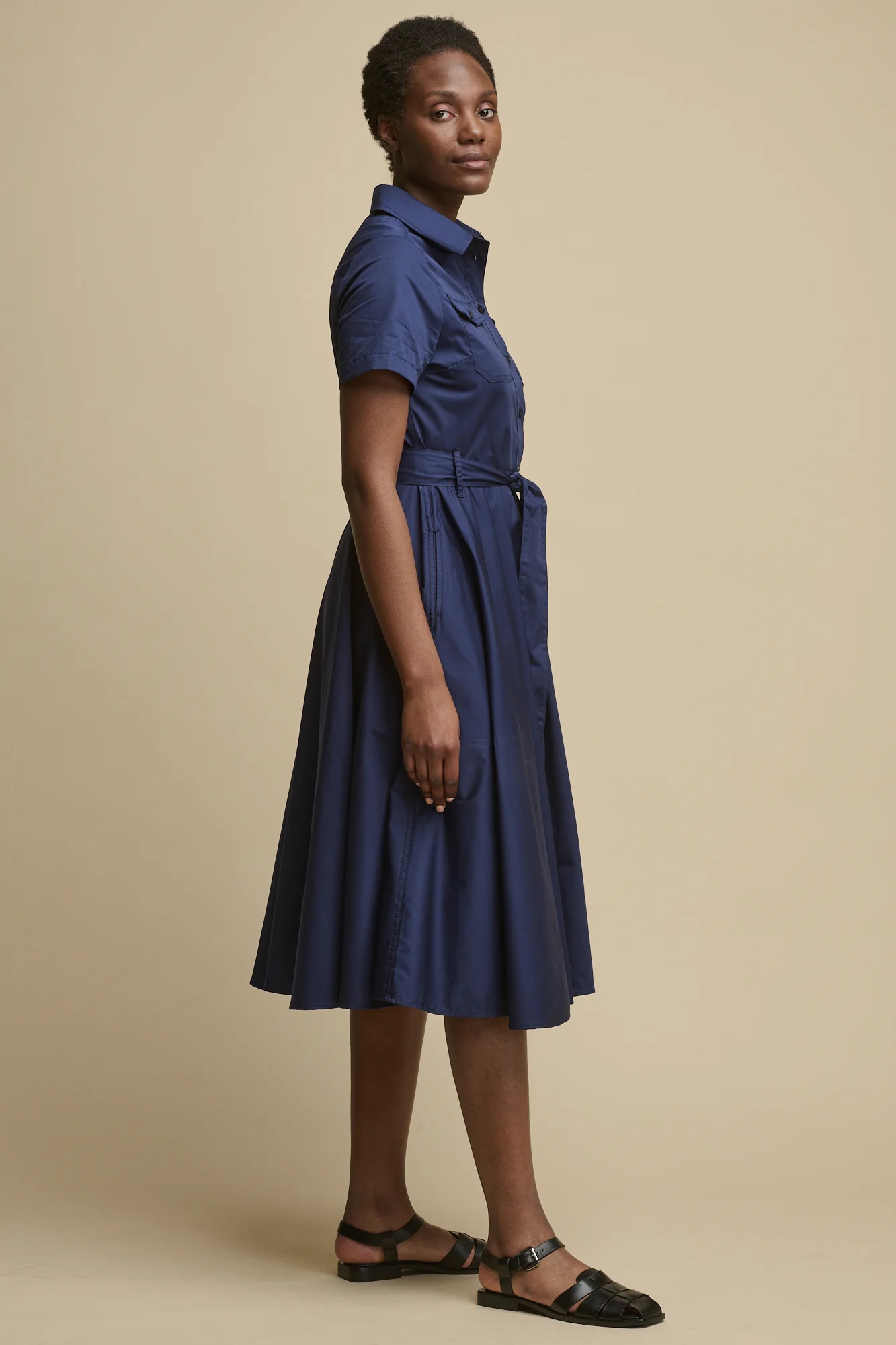 Women's Full Skirted Phoebe Trench Dress - Navy - Image 2