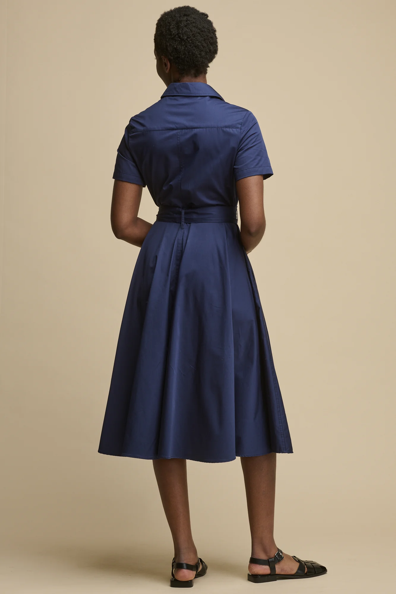 Women's Full Skirted Phoebe Trench Dress - Navy - Image 3