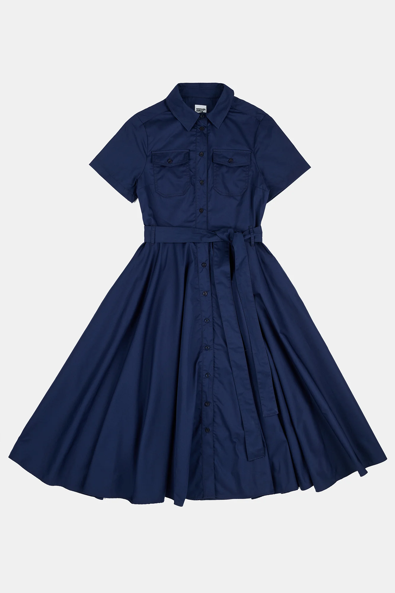 Women's Full Skirted Phoebe Trench Dress - Navy - Image 6