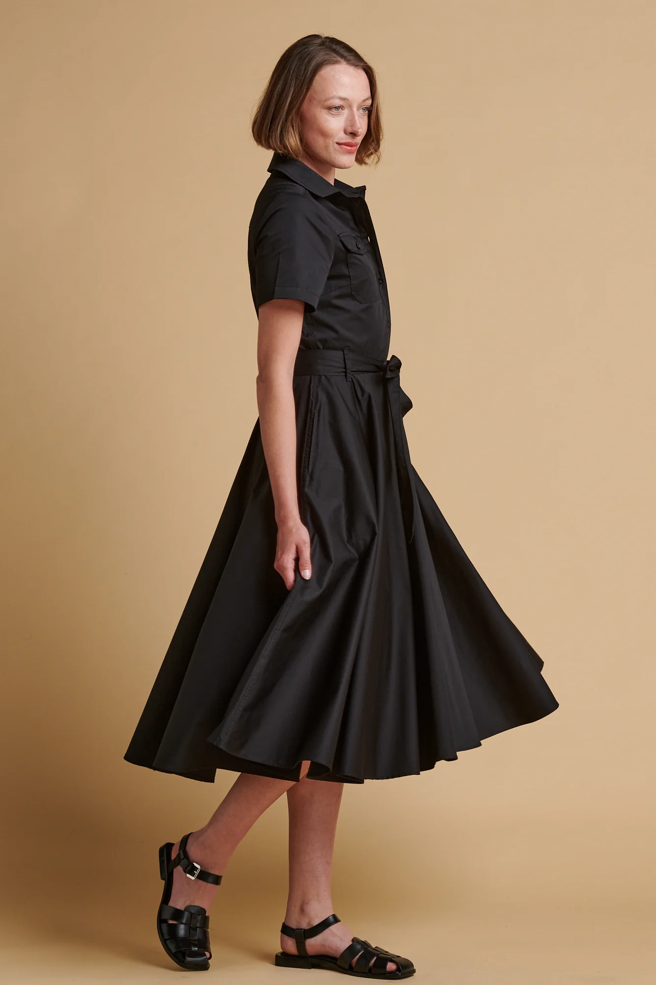 Women's Full Skirted Phoebe Trench Dress - Black - Image 3