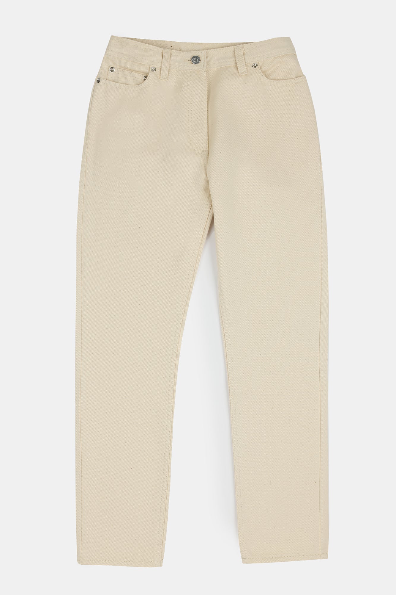 Women's Gloria Straight Leg High Rise Denim Jeans - Ecru - Image 4