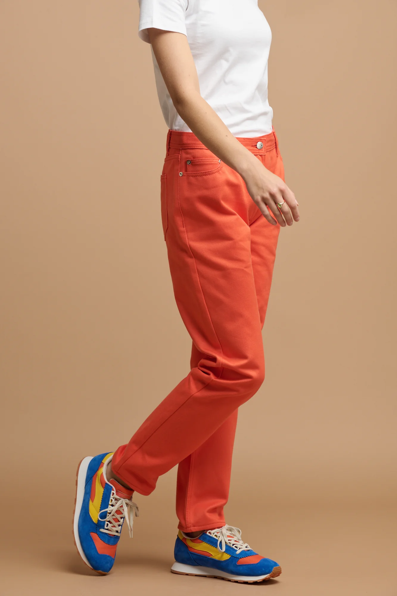 Women's Gloria Straight Leg High Rise Denim Jeans - Flame Red - Image 4