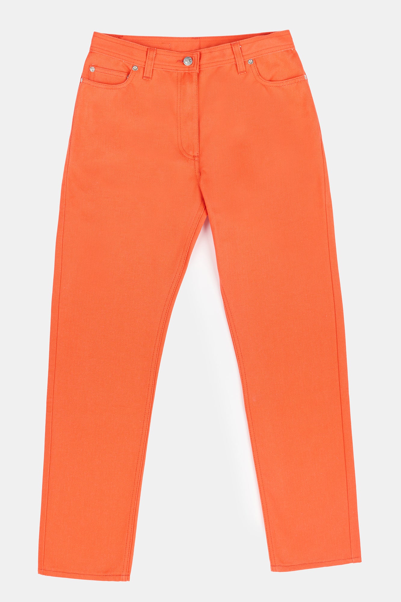 Women's Gloria Straight Leg High Rise Denim Jeans - Flame Red - Image 5