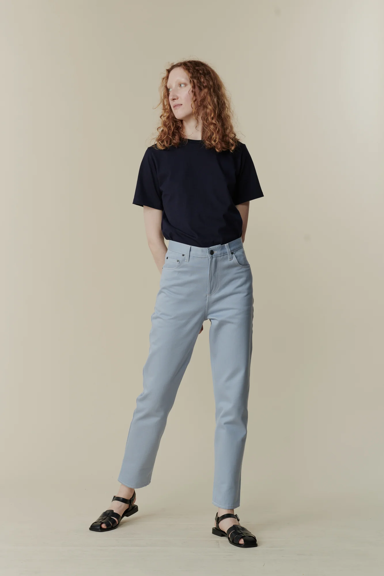 Women's Gloria Straight Leg High Rise Denim Jeans - Light Blue