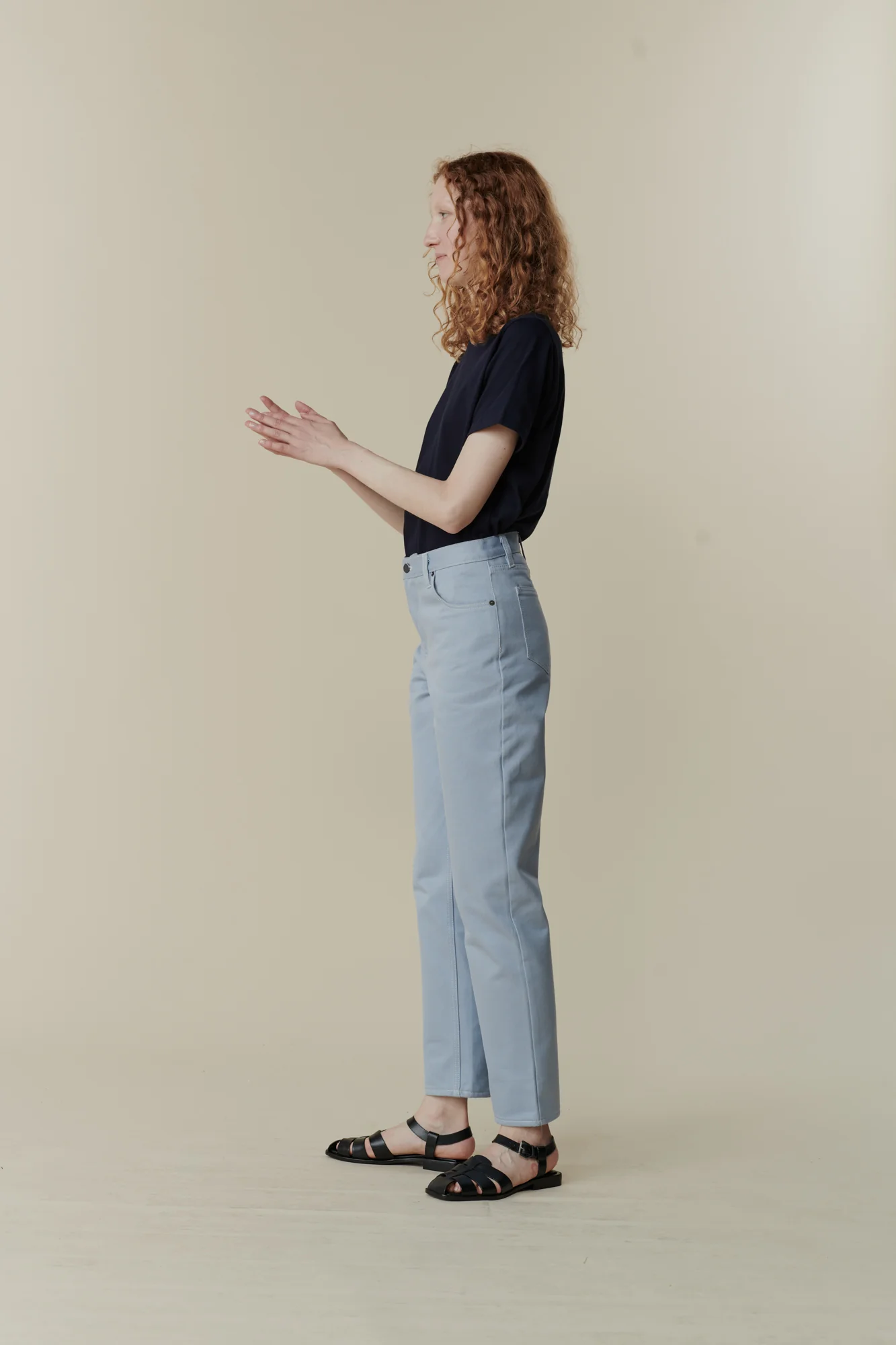 Women's Gloria Straight Leg High Rise Denim Jeans - Light Blue - Image 3