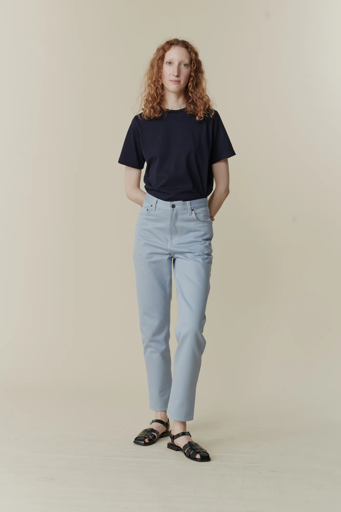 Women's Gloria Straight Leg High Rise Denim Jeans - Light Blue - Image 4