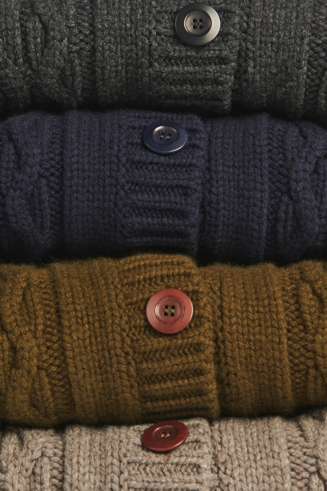 Women's Heavy Cable Cardigan Navy - Image 5