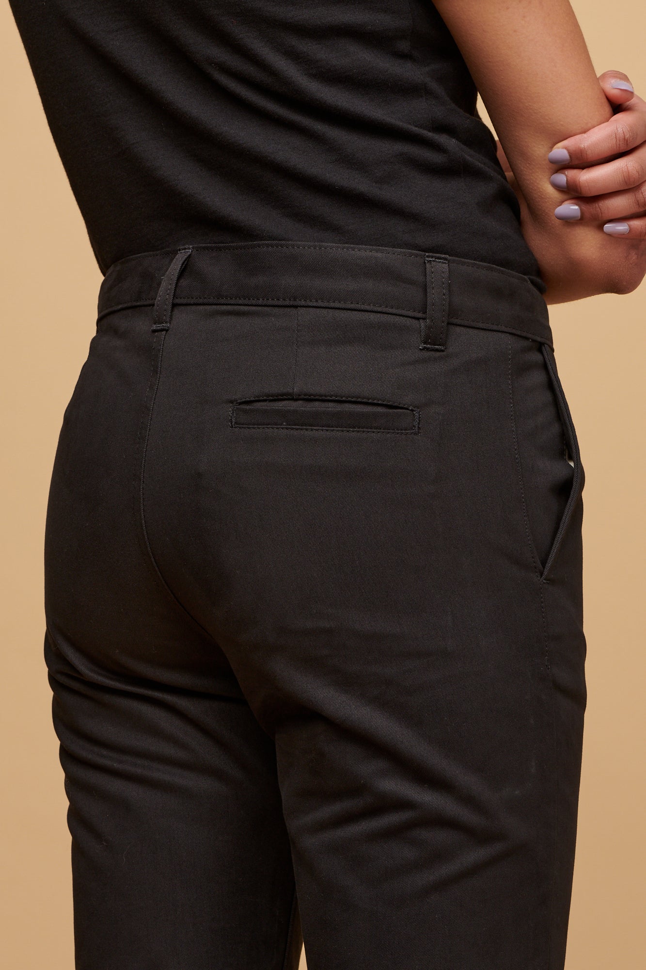 Women's Heavyweight Slim Chino - Black - Image 3