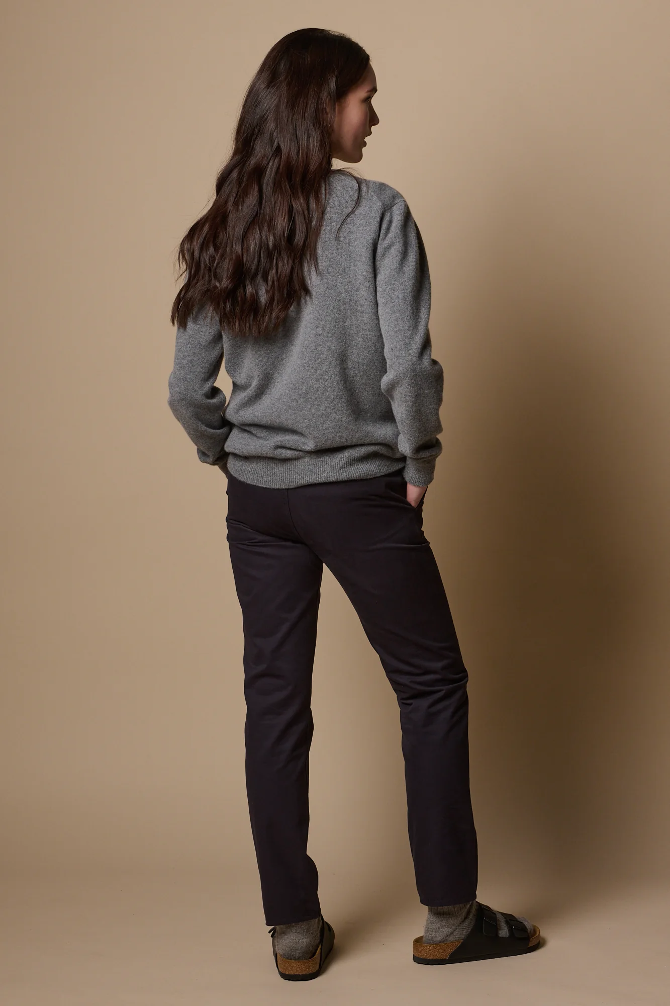 Women's Heavyweight Slim Chino - Navy - Image 4