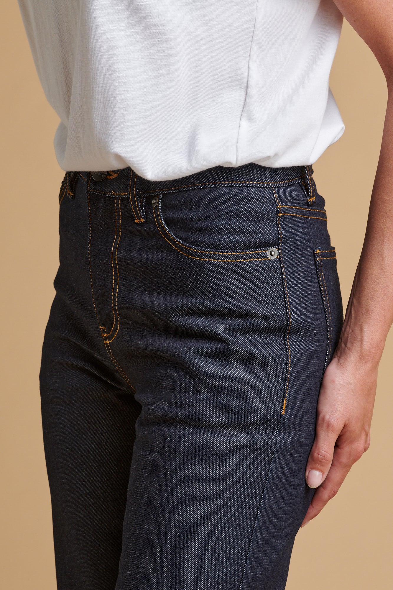 Women's Wide Leg High Rise Denim Jeans - Indigo - Image 4