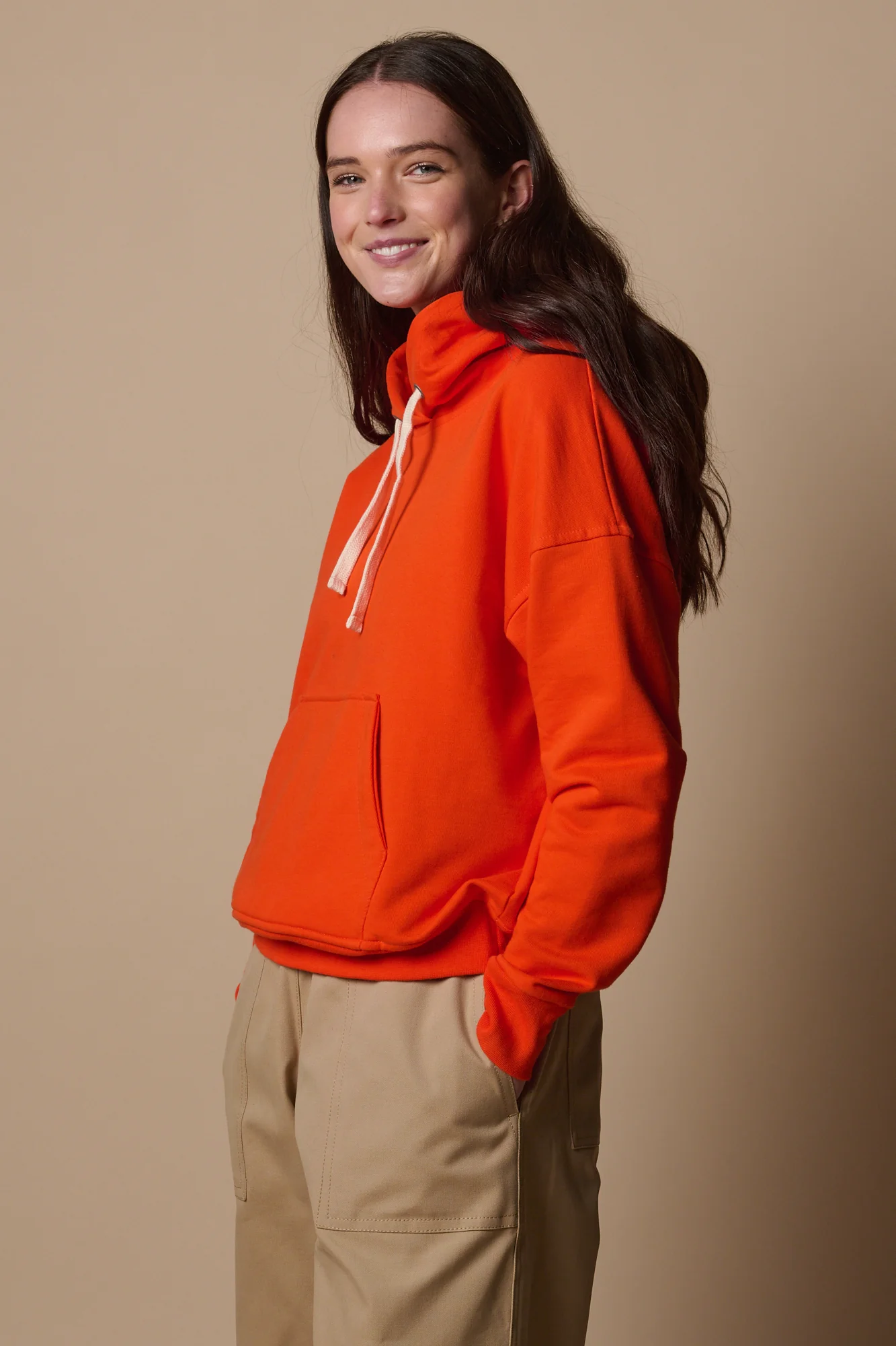 Women's Hooded Sweatshirt - Flame Red - Image 5