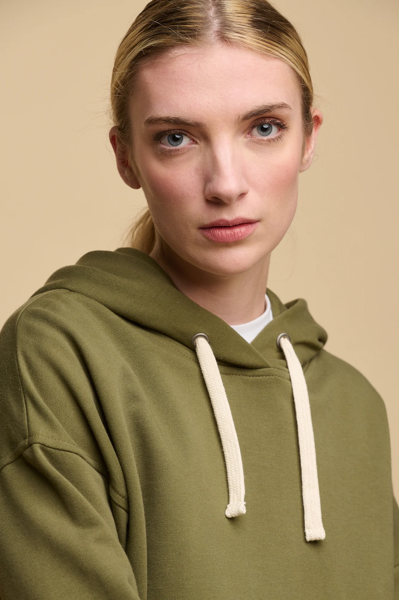 Women's Hooded Sweatshirt - Olive - Image 3