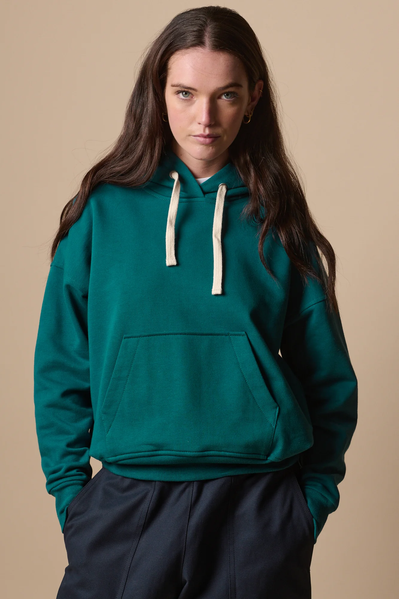 Women's Hooded Sweatshirt - Teal - Image 2