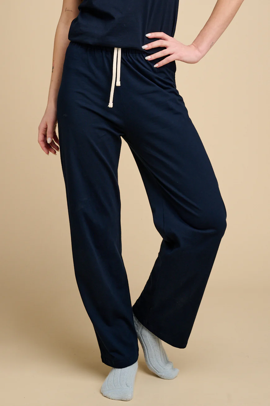 Womens Jersey Pyjama Trousers Plastic Free - Navy