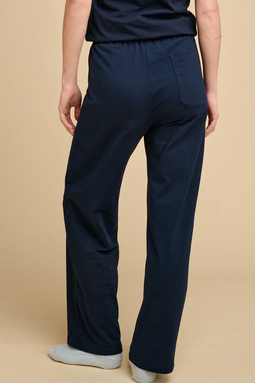 Womens Jersey Pyjama Trousers Plastic Free - Navy - Image 3