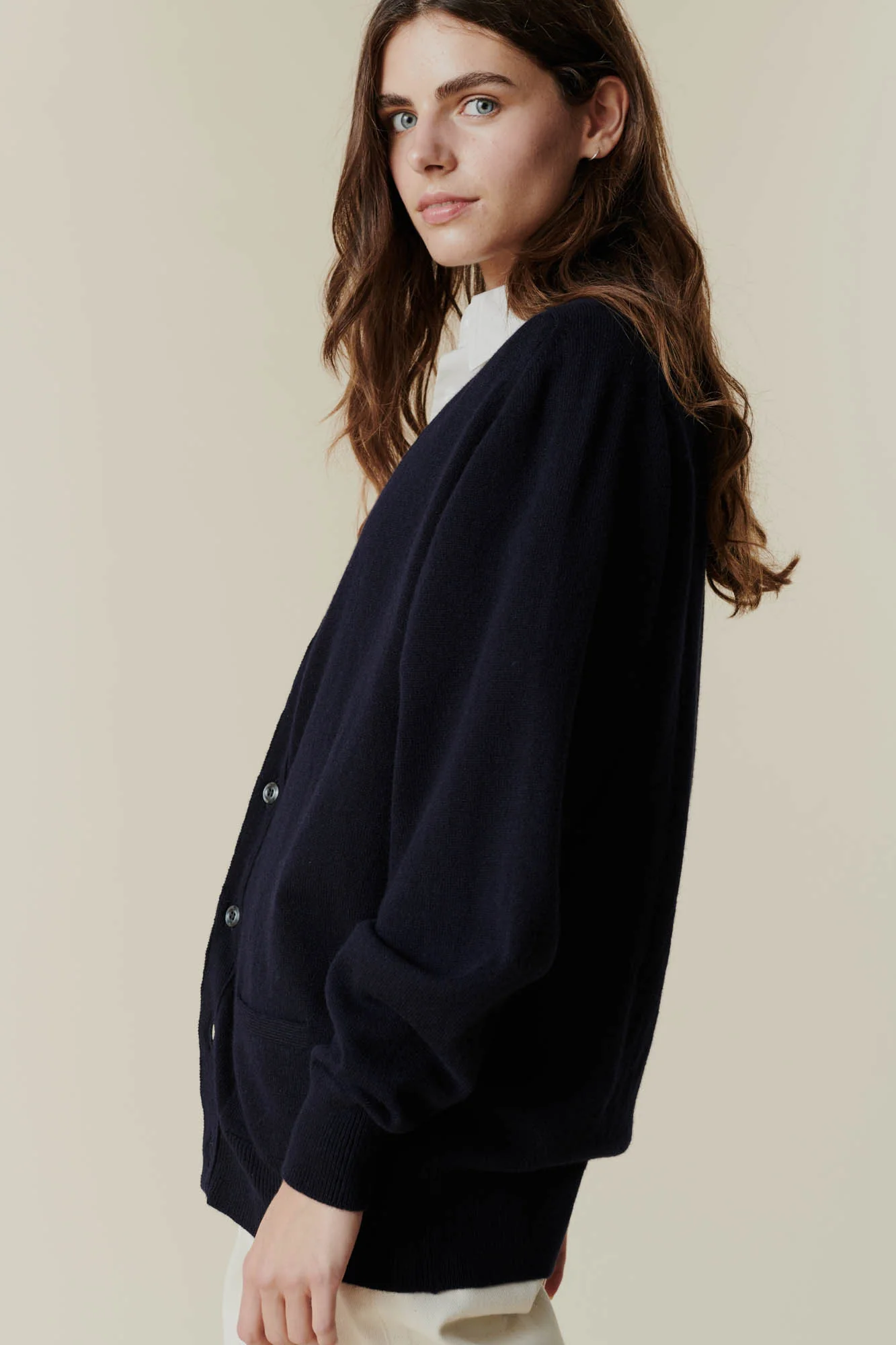 Women's Lambswool Cardigan - Black - Image 3