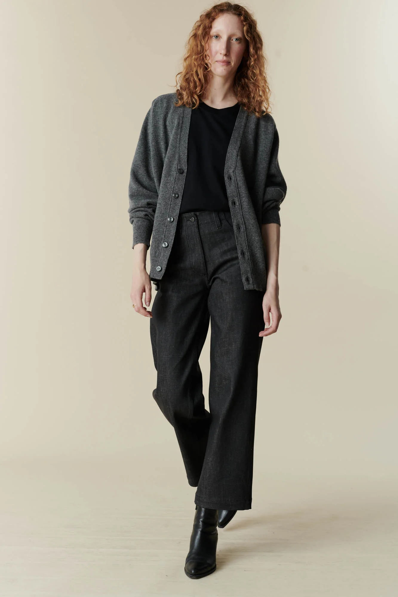 Women's Lambswool Cardigan - Charcoal - Image 5