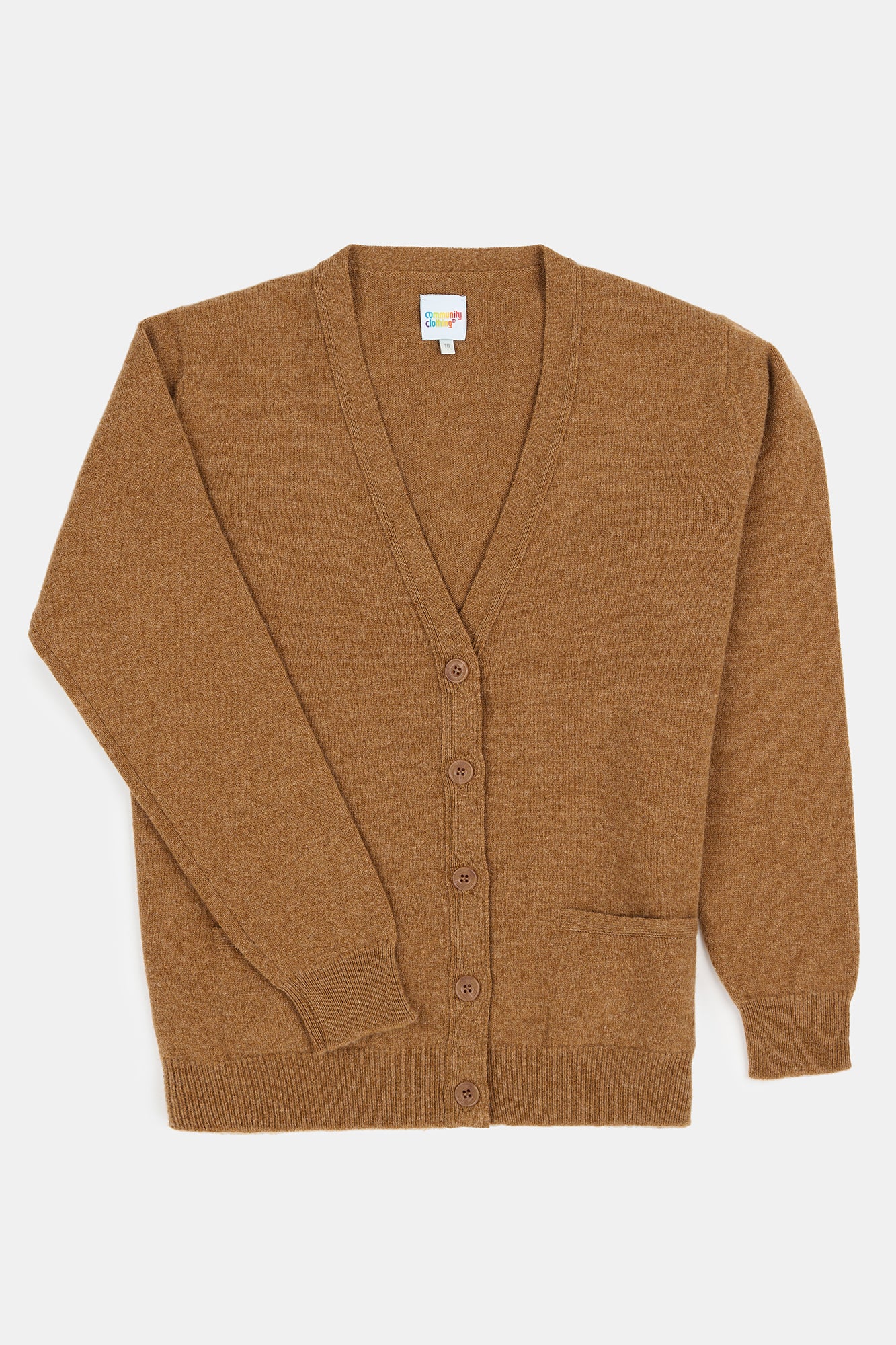Women's Lambswool Cardigan - Dark Camel - Image 5