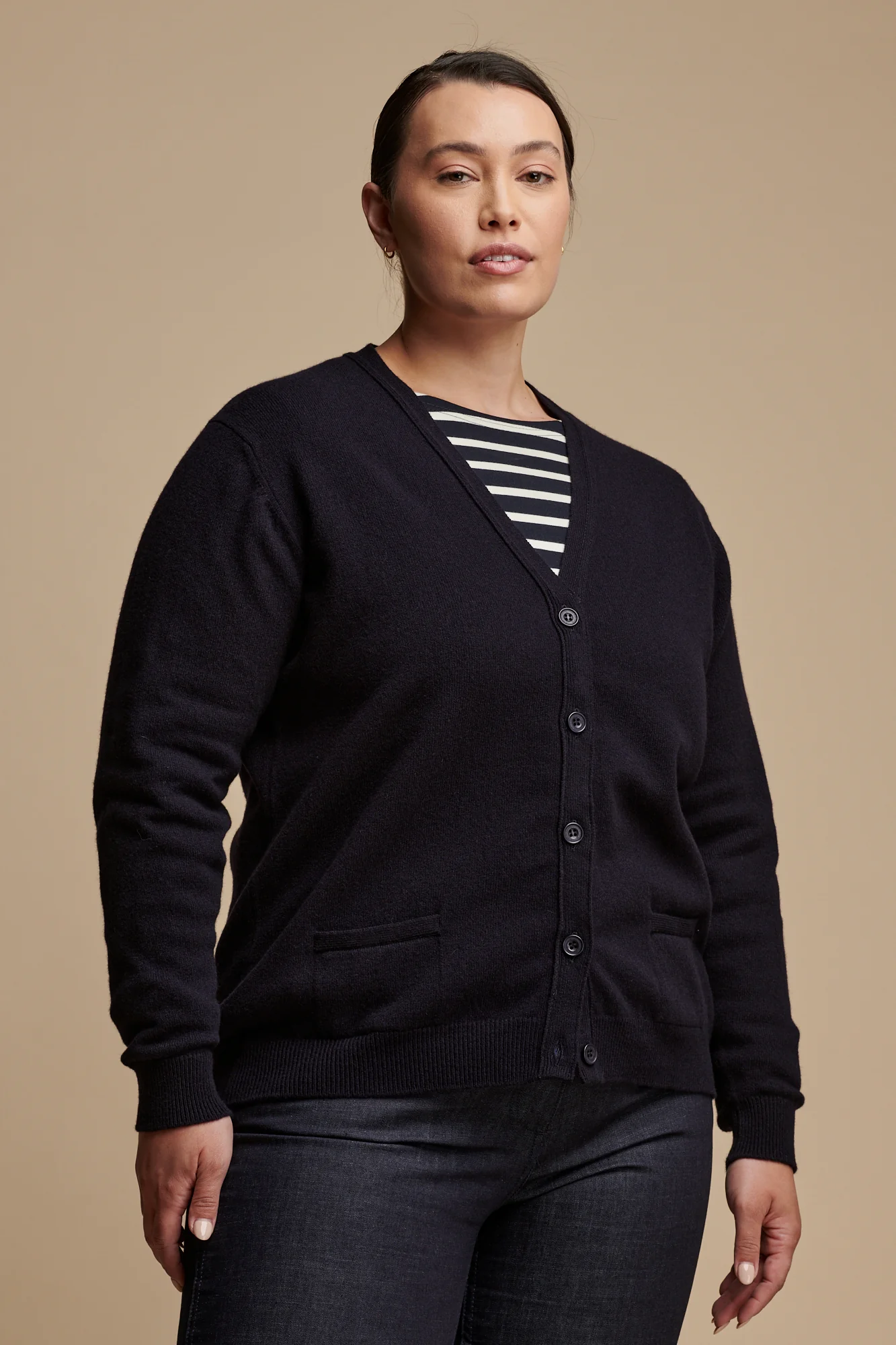 Women's Lambswool Cardigan - Navy - Image 3
