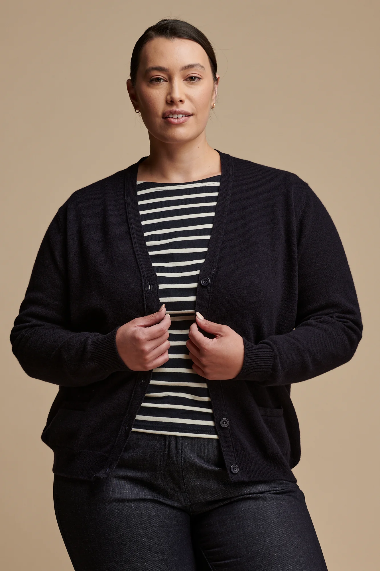 Women's Lambswool Cardigan - Navy - Image 4