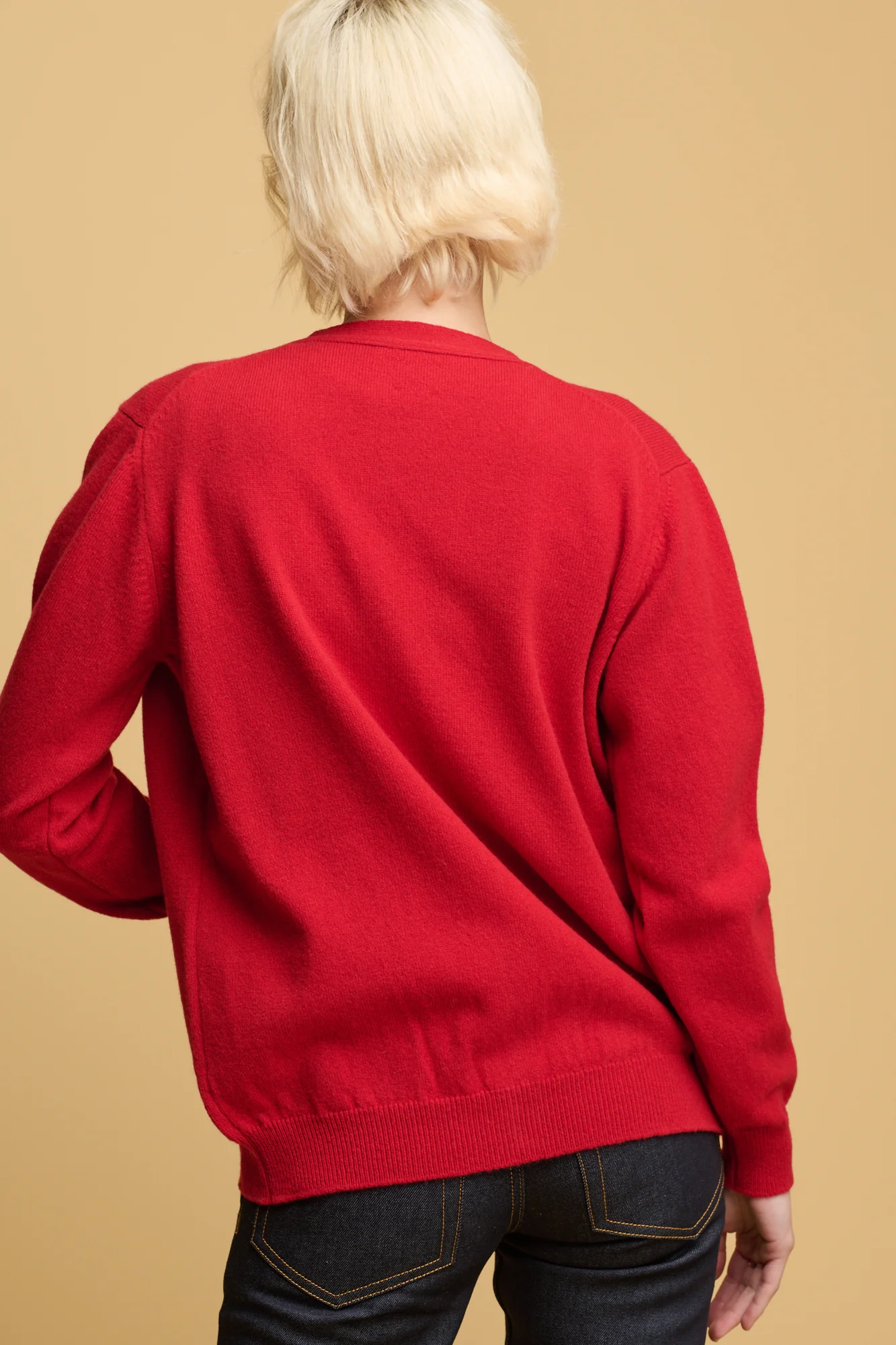Women's Lambswool Cardigan - Red - Image 2