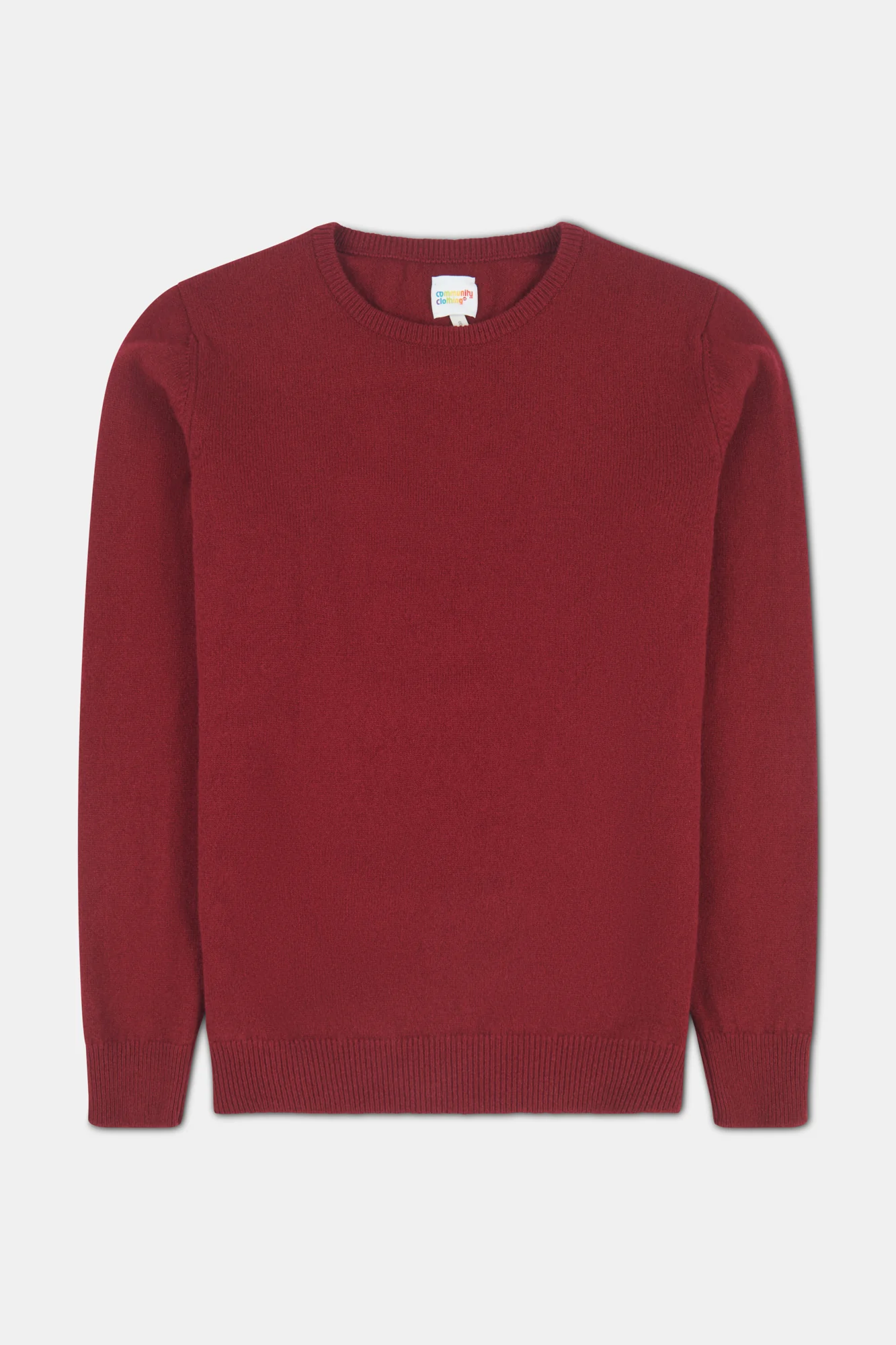 Women's Lambswool Crew Neck- Burgundy - Image 4