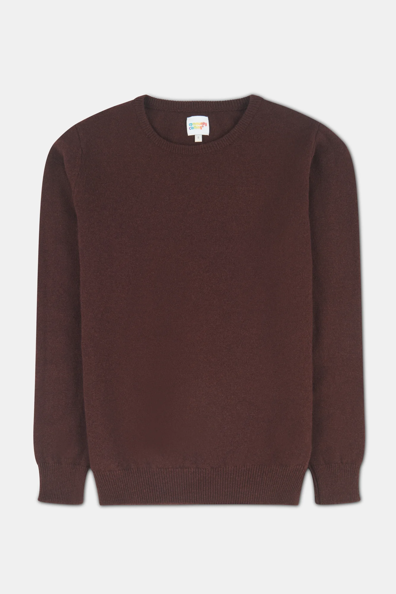 Women's Lambswool Crew Neck - Chocolate - Image 5
