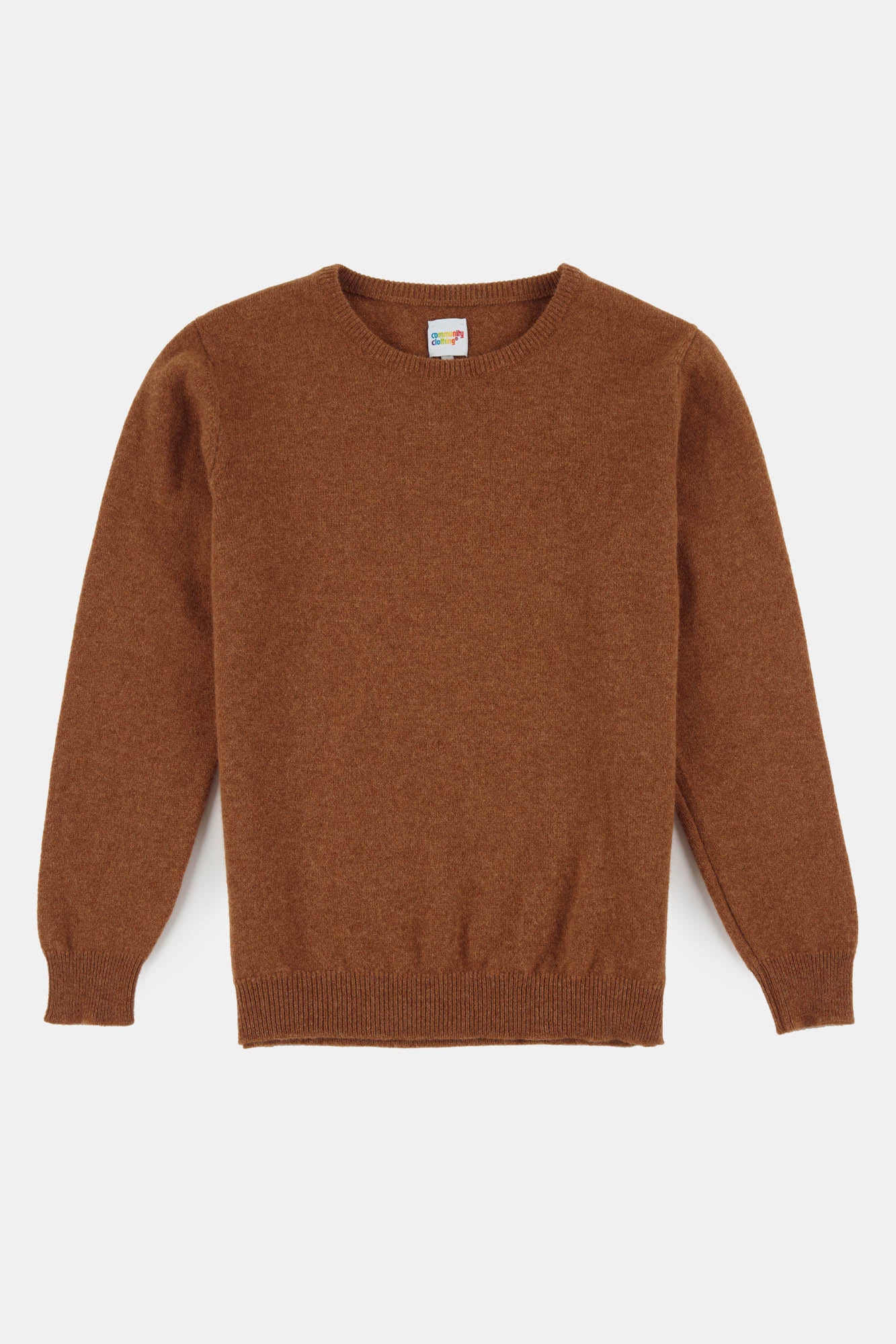 Women's Lambswool Crew Neck - Dark Camel - Image 6
