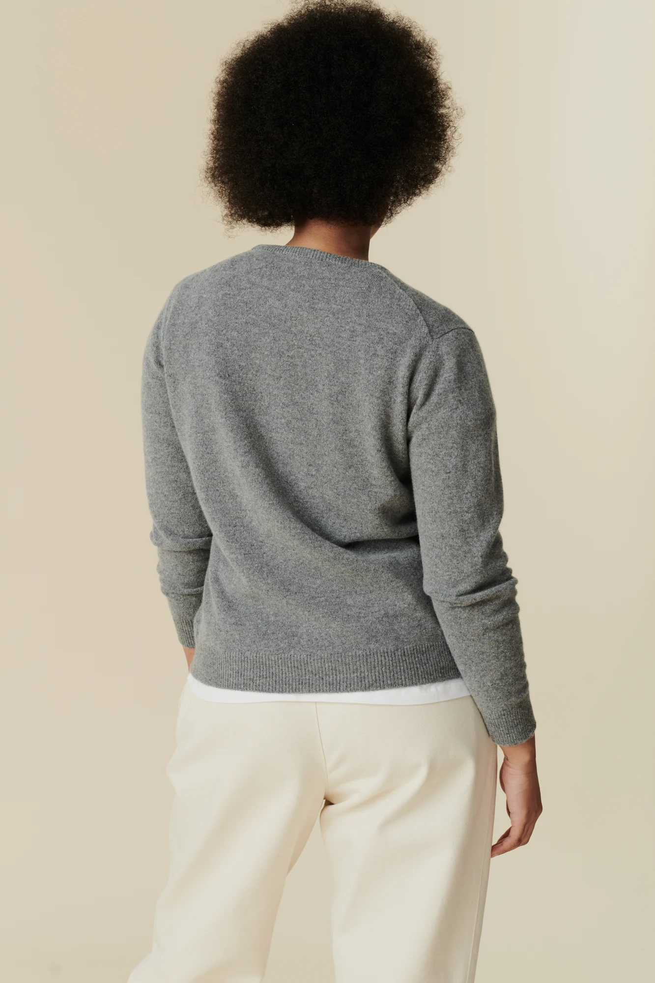 Women's Lambswool Crew Neck - Grey - Image 2