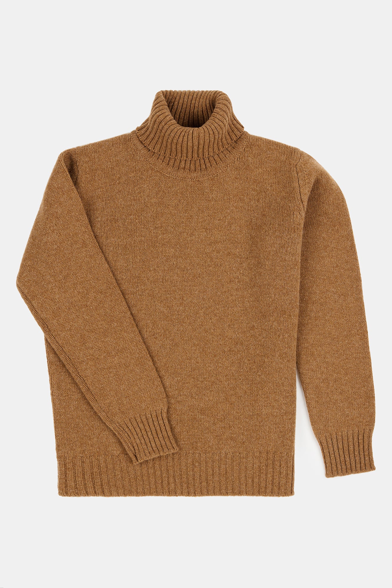 Women's Lambswool Roll Neck - Dark Camel - Image 4