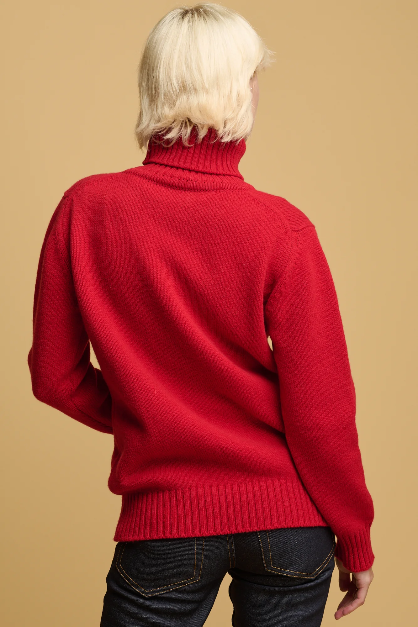 Women's Lambswool Roll Neck - Red - Image 3