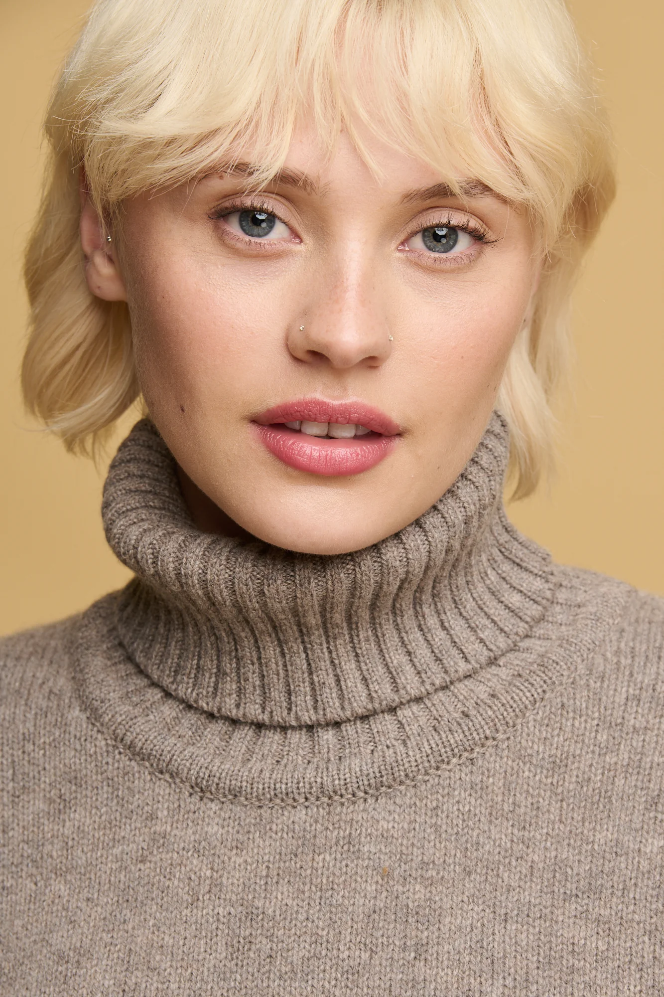 Women's Lambswool Roll Neck - Truffle - Image 3